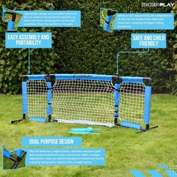 PrecisionPLAY 2in1 Combo Set jalkapallomaali- / tennisverkko setti - Image 8